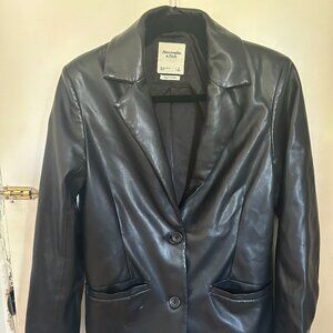 Abercrombie & Fitch Blazer-Cut Faux Leather Jacket - Size Small
